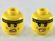Part No: 3626pb2333  Name: Minifigure, Head Dual Sided Female Dark Tan Rope Headband, Red Lips, Medium Nougat Scuff Marks, Open Mouth with Teeth, Grimace / Lopsided Smile Pattern