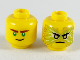 Part No: 3626pb2445  Name: Minifigure, Head Dual Sided Reddish Brown Eyebrows, Green Eyes, Crooked Smile / Black Eyebrows, Gold Eyes, Energy, Angry Pattern (Lloyd)