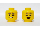 Part No: 3626pb2450  Name: Minifigure, Head Dual Sided Dark Bluish Gray Eyebrows, Wrinkles, Worried / Smile Pattern