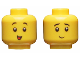 Part No: 3626pb2472  Name: Minifigure, Head Dual Sided Child Black Eyebrows, Open Mouth Smile with Red Tongue / Grin Pattern