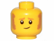 Part No: 3626pb2523  Name: Minifigure, Head Medium Nougat Eyebrows and Sideburns, Worried Lopsided Grin Pattern