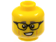 Part No: 3626pb2534  Name: Minifigure, Head Gray Eyebrows and Stubble, Medium Nougat Cheek Lines and Chin Dimple, Black Glasses Pattern