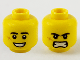 Part No: 3626pb2574  Name: Minifigure, Head Dual Sided Black Eyebrows, Cheek Scar, Large Smile with Teeth / Angry Pattern