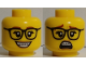 Part No: 3626pb2589  Name: Minifigure, Head Dual Sided Female, Reddish Brown Eyebrows, Glasses, Nougat Lips, Braces, Open Smile / Scared Pattern