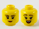 Part No: 3626pb2746  Name: Minifigure, Head Dual Sided Female Dark Brown Eyebrows, Medium Nougat Freckles, Peach Lips, Neutral / Open Smile Pattern