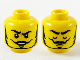 Part No: 3626pb2750  Name: Minifigure, Head Dual Sided Black Eyebrows, Moustache, Goatee, Beard and Sideburns, Medium Nougat Dimples, Open Mouth with Teeth / Frown and Closed Eyes Pattern