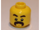 Part No: 3626pb2791  Name: Minifigure, Head Dark Brown Eyebrows, Moustache Thick, Chin Dimple, White Pupils Pattern (BAM)