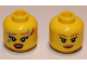 Part No: 3626pb2794  Name: Minifigure, Head Dual Sided Female, Brown Eyebrows, Red Lips Open Mouth / Peach Lips, Smile, Makeup and Face Paint Pattern (BAM)