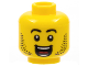 Part No: 3626pb2898  Name: Minifigure, Head Black Eyebrows, Beard, Open Mouth Grin, White Teeth, Red Tongue Pattern