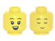 Part No: 3626pb2913  Name: Minifigure, Head Dual Sided Child, Black Eyebrows, Nougat Freckles and Chin Dimple, Small Open Mouth Smile with Top Teeth / Sleeping Pattern