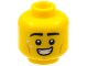 Part No: 3626pb2968  Name: Minifigure, Head Black Eyebrows, Gold Stars, Medium Nougat Cheek Lines and Cleft Chin, Smile with Teeth Pattern