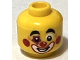 Part No: 3626pb2979  Name: Minifigure, Head Clown Thick Black Eyebrows, Star on Right Eye, Red Cheeks, Open Mouth Smile Pattern (BAM)