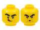 Part No: 3626pb3088  Name: Minifigure, Head Dual Sided Black Bushy Eyebrows, Licking Lips / Blowing House Down Pattern