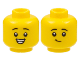 Part No: 3626pb3089  Name: Minifigure, Head Dual Sided Child, Black Eyebrows, Smile with Teeth / Lopsided Grin Pattern