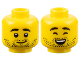 Part No: 3626pb3181  Name: Minifigure, Head Dual Sided Black Eyebrows and Stubble, Grin / Closed Eyes, Open Mouth Smile with Top Teeth Pattern