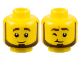 Part No: 3626pb3196  Name: Minifigure, Head Dual Sided Dark Brown Eyebrows and Beard, Neutral / Wink Right Pattern