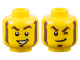 Part No: 3626pb3249  Name: Minifigure, Head Dual Sided Dark Brown Thick Eyebrows, Mutton Chops and Soul Patch, Open Mouth Smile with Teeth / Lopsided Grin and Wink Pattern