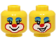 Part No: 3626pb3324  Name: Minifigure, Head Dual Sided Female Clown Blue Eyebrows, Medium Azure Eye Shadow, Red Nose, Smile / Open Mouth and Wink Pattern (BAM)