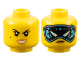 Part No: 3626pb3365  Name: Minifigure, Head Dual Sided Female Black Eyebrows, Eyelashes, Beauty Mark, Medium Nougat Lips, Open Mouth Smile with Teeth / Black and Medium Azure Mask with Light Aqua Eyes, Frown Pattern