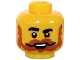 Part No: 3626pb3393  Name: Minifigure, Head Black Eyebrows, Dark Orange Beard and Moustache, Open Mouth with Top Teeth Pattern
