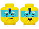 Part No: 3626pb3696  Name: Minifigure, Head Dual Sided White Eyebrows, Medium Azure Band, Black Triangle, Crow's Feet, Chin Dimple, Wrinkles, Lopsided Grin / Closed Eyes, Open Mouth Smile Pattern