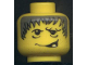 Part No: 3626px109  Name: Minifigure, Head Male Gray Spiky Hair, Stubble, One Tooth Smirk Pattern (Hunchback)