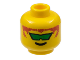 Part No: 3626px114  Name: Minifigure, Head Glasses with Green Angled Sunglasses and Brown Hair Pattern