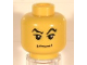 Part No: 3626px146  Name: Minifigure, Head Male HP Lucius with Raised Eyebrows and Angry Smirk Pattern