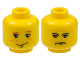 Part No: 3626px169  Name: Minifigure, Head Dual Sided Male Smirk, Earth Orange Freckles and Eyebrows / Stern and Black Eyebrows Pattern (HP Ron Weasley / Vincent Crabbe)