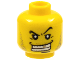 Part No: 3626px303  Name: Minifigure, Head Male Arched Eyebrow, White Teeth with Gold Tooth, Fine Stubble and Line under Mouth Pattern