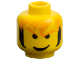 Part No: 3626px90  Name: Minifigure, Head Male Orange Eyebrows and Messy Hair, Black Sideburns, Smirk Pattern