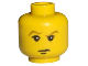 Part No: 3626px95  Name: Minifigure, Head Male HP Draco with Brown Eyebrows, White Pupils, Closed Mouth Pattern