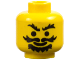 Part No: 3626px96  Name: Minifigure, Head Black Bushy Eyebrows, Wavy Moustache, and Goatee, Standard Grin Pattern