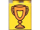 Part No: 4066pb085  Name: Duplo, Brick 1 x 2 x 2 with Trophy Cup with Shield, Orange Pattern