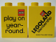 Part No: 4066pb150  Name: Duplo, Brick 1 x 2 x 2 with Legoland California Membership Play On Year-Round Pattern