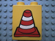 Part No: 4066pb162  Name: Duplo, Brick 1 x 2 x 2 with Construction Cone 2 Pattern