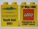 Part No: 4066pb243  Name: Duplo, Brick 1 x 2 x 2 with E3 May 1996, Adventures On Lego Island and Mindscape South Hall 6801 Pattern