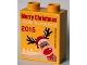 Part No: 4066pb579  Name: Duplo, Brick 1 x 2 x 2 with LEGOLAND Discovery Centre Merry Christmas 2015 Pattern