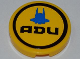 Part No: 4150pb098  Name: Tile, Round 2 x 2 with Interceptor Shuttle Outline and 'ADU' Pattern (Sticker) - Set 7066