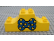 Part No: 4197pb005  Name: Duplo, Brick 2 x 6 x 2 Arch Inverted Double with Blue Bow Tie with Polka Dots Pattern