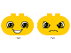 Part No: 4198pb27  Name: Duplo, Brick 2 x 4 x 2 Rounded Ends with Faces Happy/Angry Pattern