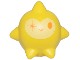 Part No: 4644pb01  Name: Star, Wish with Orange Oval Left Eye, Sparkle Right Eye, and Grin on Bright Light Yellow Background Pattern