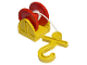 Part No: 4654c04  Name: Duplo Hose Reel Holder 2 x 2 with Red Drum, Yellow Hook, String