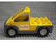 Part No: 47438c01pb03  Name: Duplo Truck Pickup Flatbed with Dark Bluish Gray Base with Pizza Planet Logo Pattern