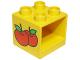 Part No: 4890px1  Name: Duplo, Furniture Cabinet 2 x 2 x 1 1/2 with Apples Pattern