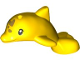 Part No: 49579pb02  Name: Dolphin Baby, Friends, Jumping with Black Eyes and Gold Spots Pattern