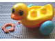 Part No: 49845pb01  Name: Primo Animal Duck Large with Orange Beak, Pull-Handle, and Sky Blue Wheels