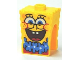 Part No: 54872pb10  Name: Minifigure, Head, Modified SpongeBob SquarePants with Open Mouth Smile Large and Blue Lei Pattern