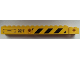 Part No: 57779pb009  Name: Crane Arm Outside, Wide with Pin Hole at Mid-Point with '32-T' and Black and Yellow Danger Stripes Pattern on Both Sides (Stickers) - Set 60026