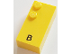 Part No: 60190pb02  Name: Brick, Braille 2 x 4 with 2 Studs with Black Capital Letter B Pattern (dots-12 ⠃) (French with Antoine Numbers)